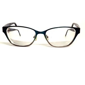 Chelsea 320 Cat Eye Eyeglasses Frames Blue Grey Marbled 52-16-135 Women